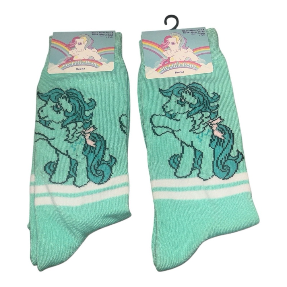 My Little Pony Socks Women's 2 Pack NWT Retro 80s 90s Cartoon Crew